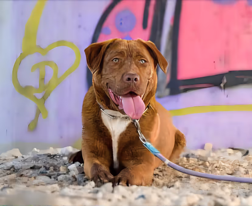 T-Dogs e.V., Bulldogge sitzend mit heraushängender Zunge